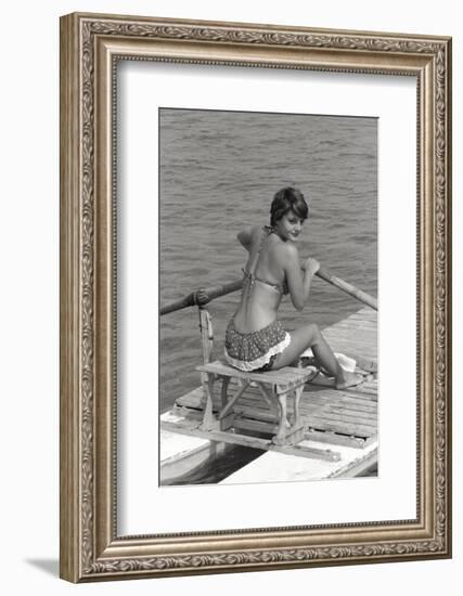 Rossana Podestà on a Rowing Boat-null-Framed Photographic Print