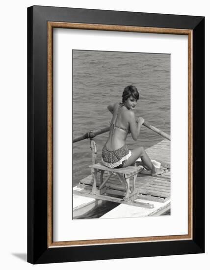 Rossana Podestà on a Rowing Boat-null-Framed Photographic Print