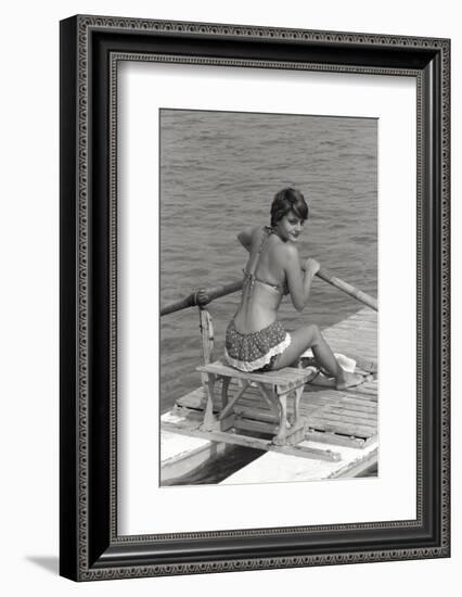 Rossana Podestà on a Rowing Boat-null-Framed Photographic Print