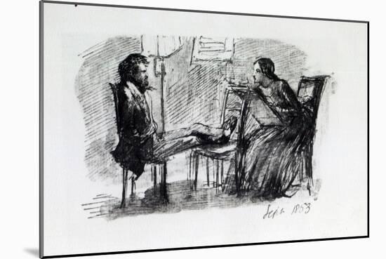 Rossetti Being Sketched by Elizabeth Siddal, September 1853-Dante Gabriel Rossetti-Mounted Giclee Print