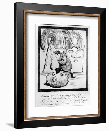 Rossetti Lamenting the Death of His Wombat, 1869 (Pen and Ink on Paper)-Dante Gabriel Rossetti-Framed Premium Giclee Print