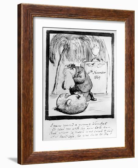 Rossetti Lamenting the Death of His Wombat, 1869 (Pen and Ink on Paper)-Dante Gabriel Rossetti-Framed Giclee Print