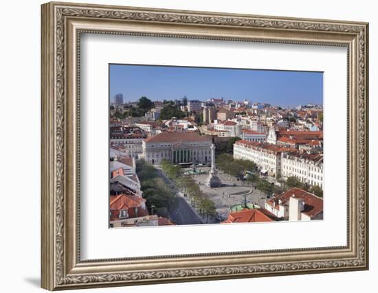 Rossio, Praca Dom Pedro IV, National Theatre Dona Maria II, Baixa, Lisbon, Portugal, Europe-Markus Lange-Framed Photographic Print