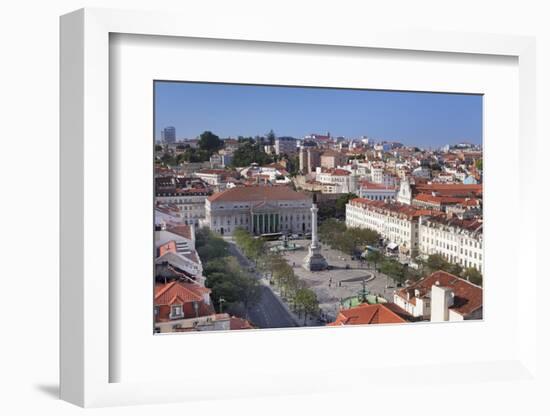 Rossio, Praca Dom Pedro IV, National Theatre Dona Maria II, Baixa, Lisbon, Portugal, Europe-Markus Lange-Framed Photographic Print