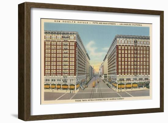 Rosslyn Hotels, Downtown Los Angeles-null-Framed Art Print