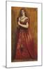 Rosso Vestita (Dressed in Red)-Dante Gabriel Rossetti-Mounted Premium Giclee Print