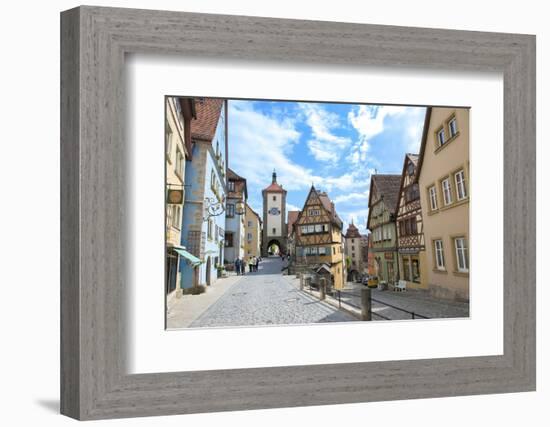 Rothenberg Ob Der Tauber Street Scene, Baden-Wurttemberg, Germany-Jim Engelbrecht-Framed Photographic Print