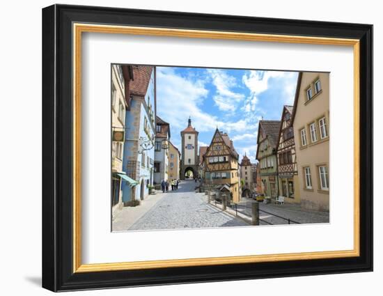 Rothenberg Ob Der Tauber Street Scene, Baden-Wurttemberg, Germany-Jim Engelbrecht-Framed Photographic Print