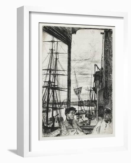 Rotherhithe from Sixteen Etchings of Scenes on the Thames and Other Subjects, 1860-James Abbott McNeill Whistler-Framed Giclee Print