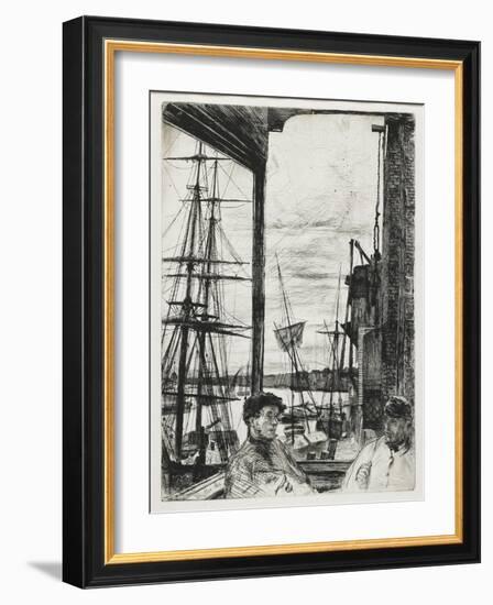 Rotherhithe from Sixteen Etchings of Scenes on the Thames and Other Subjects, 1860-James Abbott McNeill Whistler-Framed Giclee Print