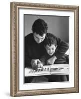 Rotolo Brothers Reading Book in Sicily After Cataract Operations Restored their Sight-Carlo Bavagnoli-Framed Photographic Print