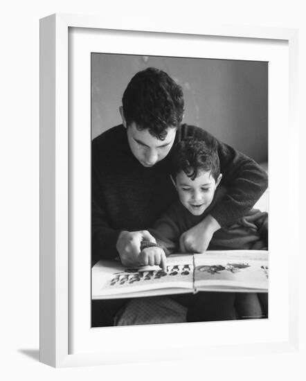 Rotolo Brothers Reading Book in Sicily After Cataract Operations Restored their Sight-Carlo Bavagnoli-Framed Photographic Print