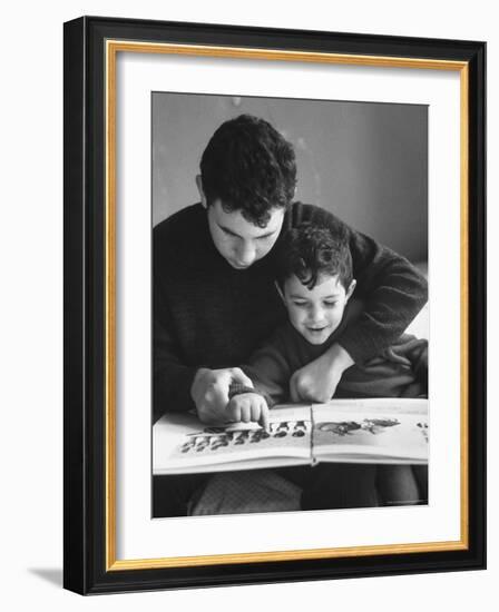 Rotolo Brothers Reading Book in Sicily After Cataract Operations Restored their Sight-Carlo Bavagnoli-Framed Photographic Print