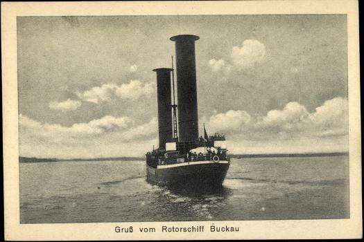 Rotorschiff Buckau, Flettner Rotor Schiff, Dampfer' Giclee Print 