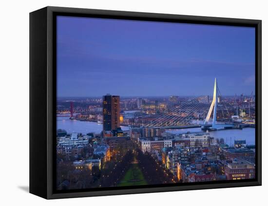 Rotterdam and Erasmus Bridge from Euromast Tower, Rotterdam, Holland-Michele Falzone-Framed Premier Image Canvas