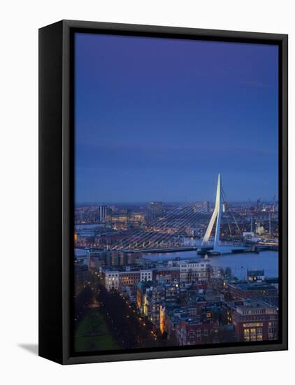 Rotterdam and Erasmus Bridge from Euromast Tower, Rotterdam, Holland-Michele Falzone-Framed Premier Image Canvas