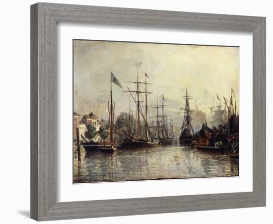 Rotterdam Harbour-Johan Barthold Jongkind-Framed Giclee Print