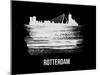 Rotterdam Skyline Brush Stroke - White-NaxArt-Mounted Art Print