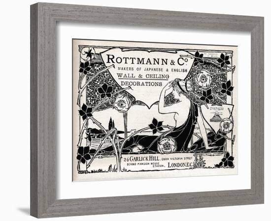 Rottmann and Co., Makers of Japanese and English Wall and Ceiling Decorations, 1897-null-Framed Giclee Print