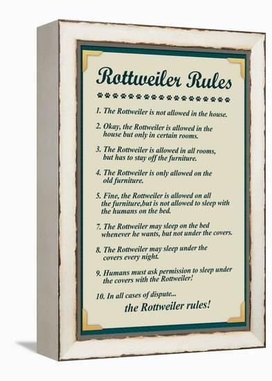 Rottweiler House Rules-null-Framed Stretched Canvas