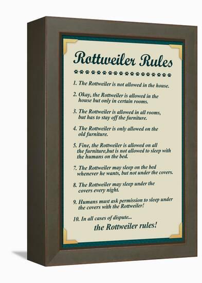 Rottweiler House Rules-null-Framed Stretched Canvas