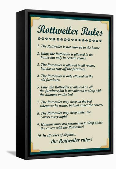 Rottweiler House Rules-null-Framed Stretched Canvas