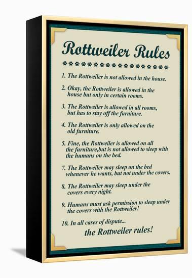 Rottweiler House Rules-null-Framed Stretched Canvas