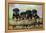 Rottweiler Puppies in a Row Looking over Log-null-Framed Premier Image Canvas