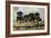 Rottweiler Puppies in a Row Looking over Log-null-Framed Photographic Print