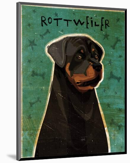 Rottweiler-John Golden-Mounted Art Print