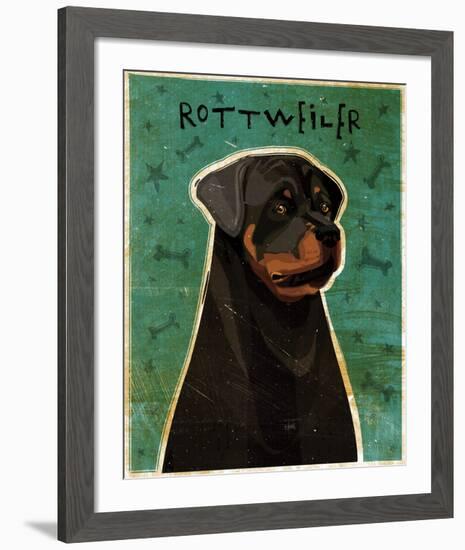 Rottweiler-John W^ Golden-Framed Art Print