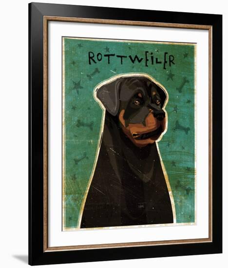 Rottweiler-John W^ Golden-Framed Art Print