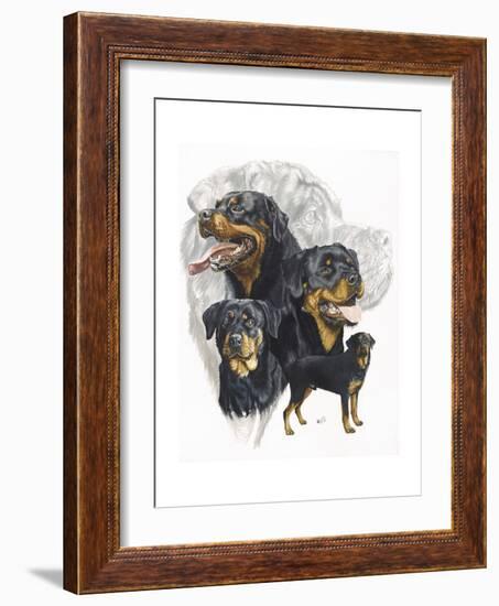 Rottweiler-Barbara Keith-Framed Giclee Print