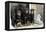 Rottweilers Sitting by Door-null-Framed Premier Image Canvas