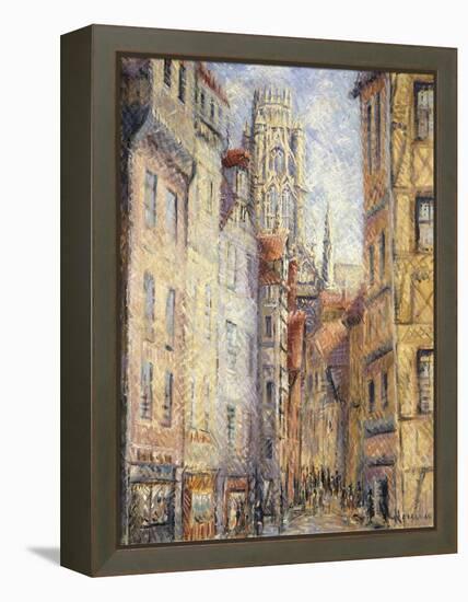 Rouen, a Street by the Church; Rouen, Rue Avec L'Eglise, C.1920-Gustave Loiseau-Framed Premier Image Canvas