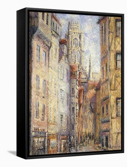 Rouen, a Street by the Church; Rouen, Rue Avec L'Eglise, C.1920-Gustave Loiseau-Framed Premier Image Canvas