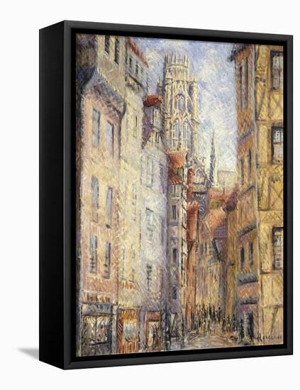 Rouen, a Street by the Church; Rouen, Rue Avec L'Eglise, C.1920-Gustave Loiseau-Framed Premier Image Canvas