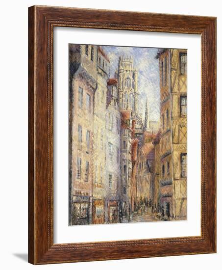 Rouen, a Street by the Church; Rouen, Rue Avec L'Eglise, C.1920-Gustave Loiseau-Framed Giclee Print