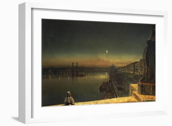 Rouen at Night from the Pont de Pierre, 1878-John Atkinson Grimshaw-Framed Giclee Print