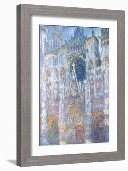 Rouen Cathedral, Blue Harmony, Morning Sunlight, 1894-Claude Monet-Framed Giclee Print