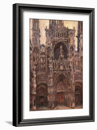 Rouen Cathedral, Evening Effect, Harmony in Brown-Claude Monet-Framed Art Print