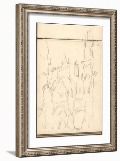 Rouen Cathedral Facade, C.1892 (Pencil on Paper)-Claude Monet-Framed Giclee Print