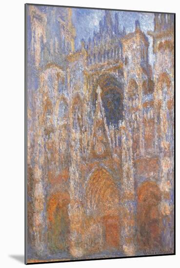 Rouen Cathedral, Full Sunlight Harmony in Blue-Claude Monet-Mounted Art Print