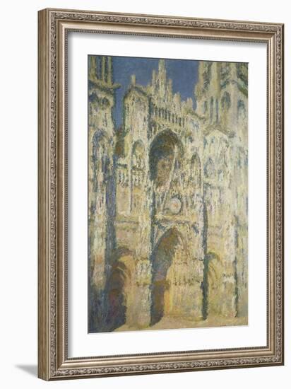 Rouen Cathedral in Full Sunlight: Harmony in Blue and Gold, 1894-Claude Monet-Framed Giclee Print