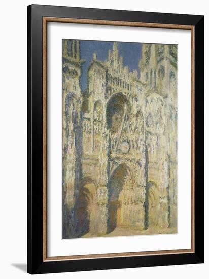 Rouen Cathedral in Full Sunlight: Harmony in Blue and Gold, 1894-Claude Monet-Framed Giclee Print