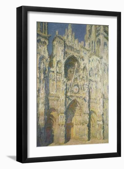 Rouen Cathedral in Full Sunlight: Harmony in Blue and Gold, 1894-Claude Monet-Framed Giclee Print