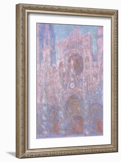 Rouen Cathedral in the Setting Sun (Symphony in Grey and Black) 1892-94 (Oil on Canvas)-Claude Monet-Framed Giclee Print
