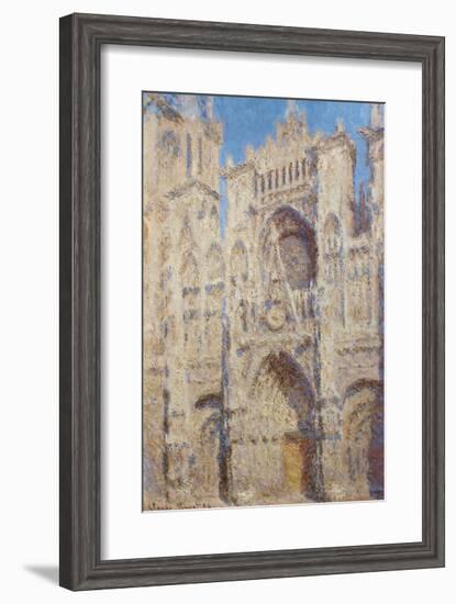 Rouen Cathedral. The portal and the Tour Saint-Romain, Full Sun, 1893-Claude Monet-Framed Premium Giclee Print