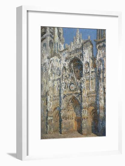 Rouen Cathedral, the Portal and the Tower of Saint-Romain, Morning Effect, Harmony in White-Claude Monet-Framed Art Print