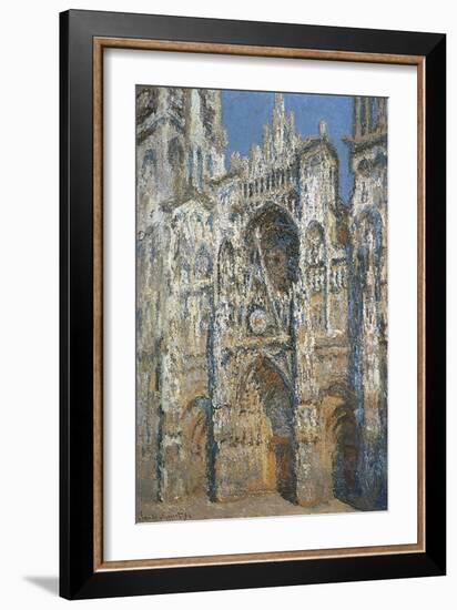 Rouen Cathedral, the Portal and the Tower of Saint-Romain, Morning Effect, Harmony in White-Claude Monet-Framed Art Print